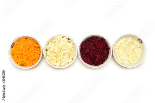 ingridients for borscht in a bowl photo