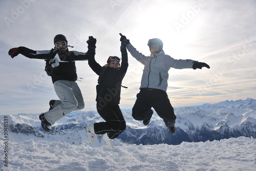 people group on snow at winter season