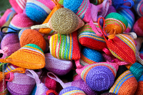 Handmade Colorful bags by plants.