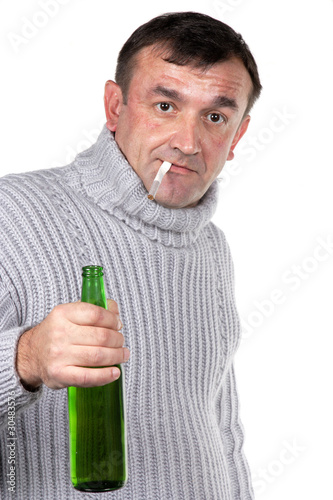 alcoholic. isolated, on a white background