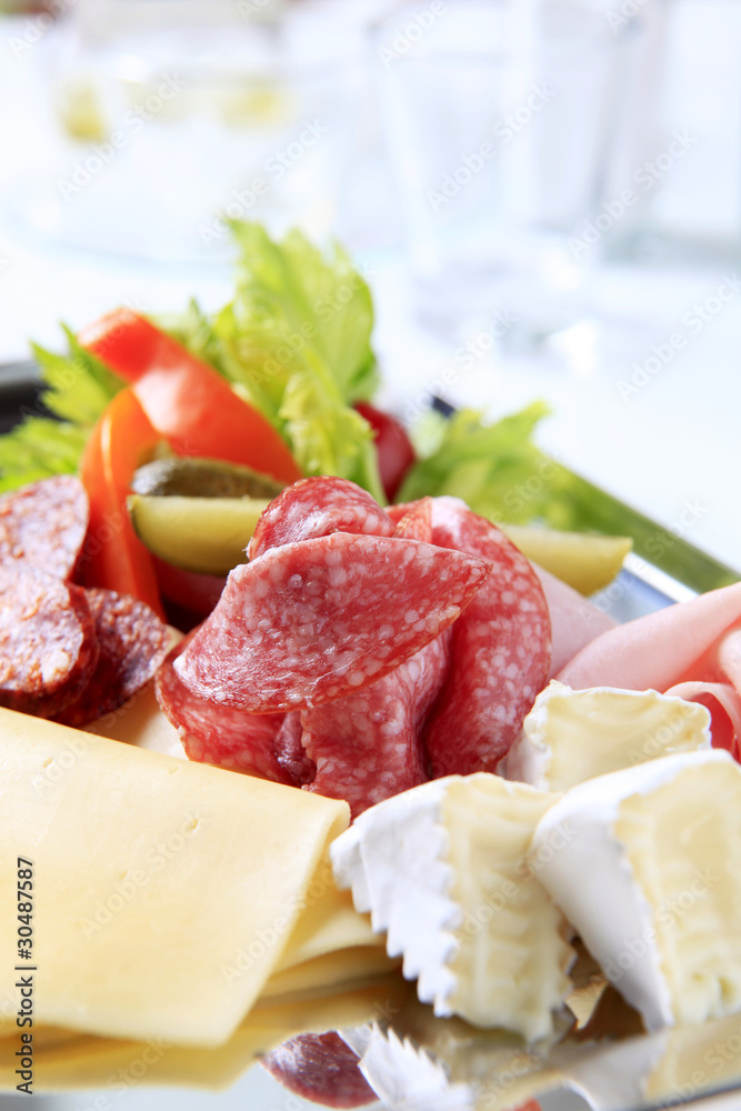 Tray of cold cuts
