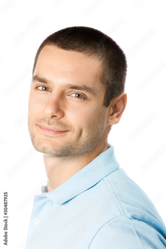 Portrait of happy smiling young man, isolated on white Portrait of happy smiling young man, isolated on white