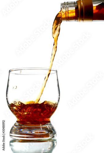 alcohol drink pouring into glass