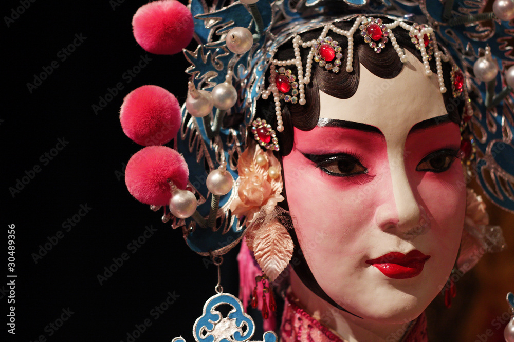 Fototapeta premium chinese opera dummy and black cloth as text space