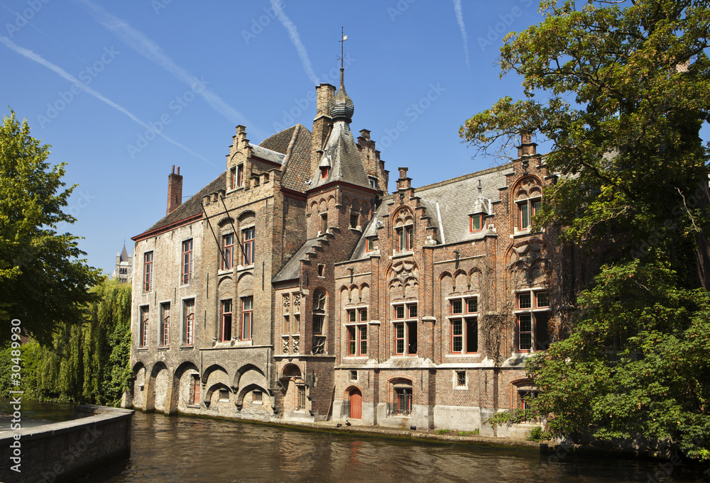 Building By Canal In Bruges