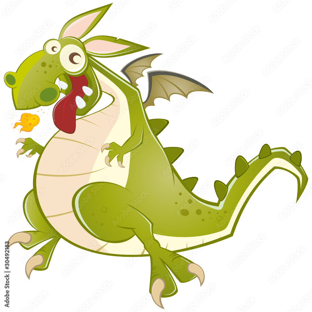 Fototapeta premium drache cartoon lustig