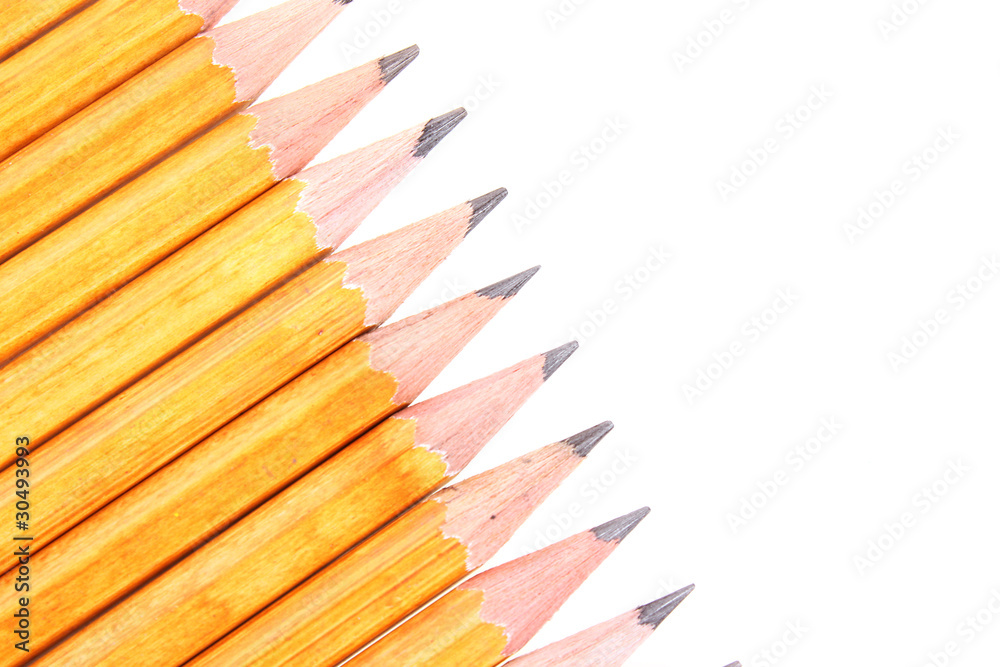 Fototapeta premium many pencils on whie
