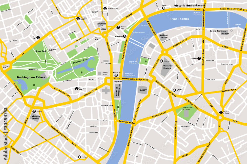 Naklejka premium Mapa Londynu # 1