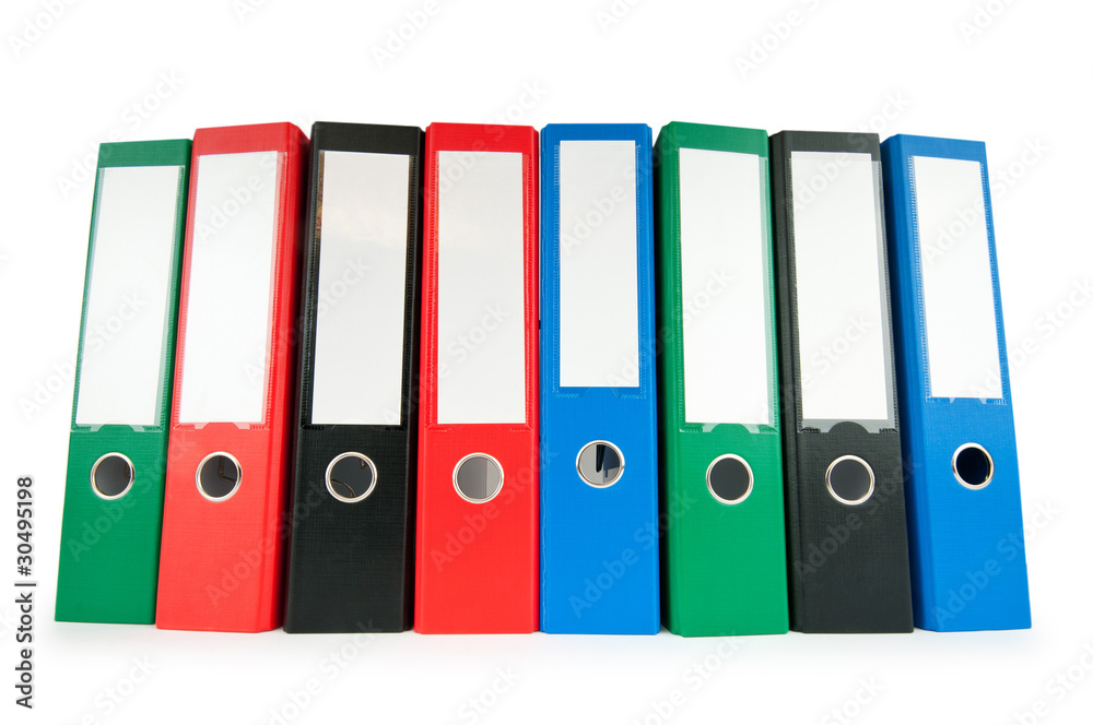 Office folders isolated on the white background Office folders isolated on the white background