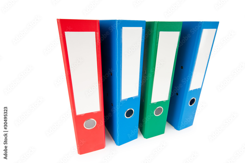 Office folders isolated on the white background Office folders isolated on the white background