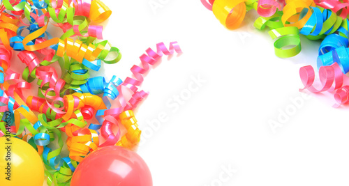 Photo Birthday balloons and ribbons