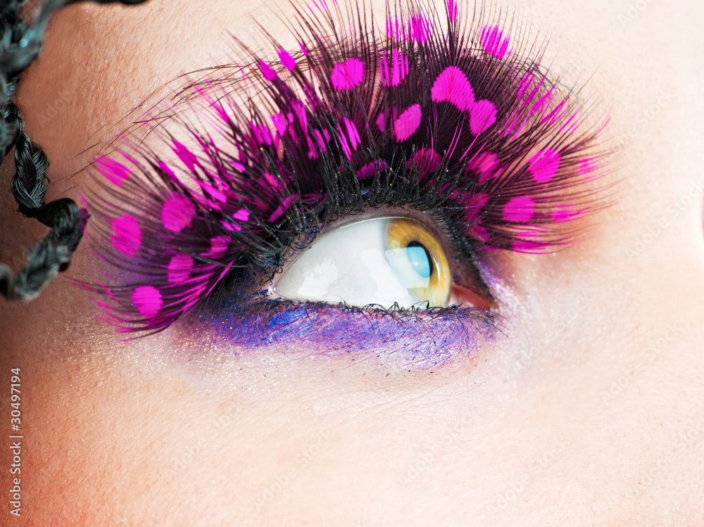 Fototapeta Woman eyes with stylish eyelashes