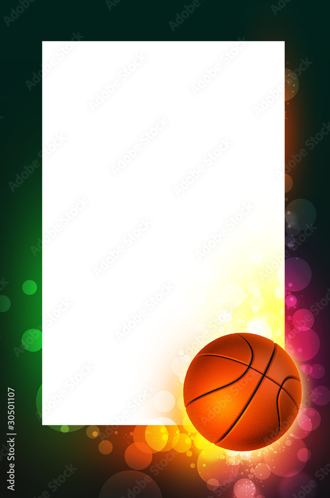 whith basketball ball on the color red background Stock Illustration Stock