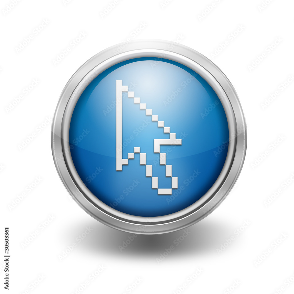 Icono borde metalico cursor flecha Icono borde metalico cursor flecha