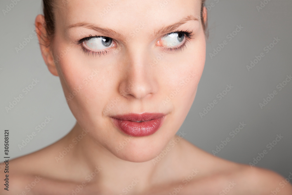 Beautiful woman's face with clean skin Beautiful woman's face with clean skin