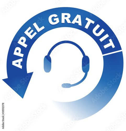 appel gratuit sur vignette fléchée bleue