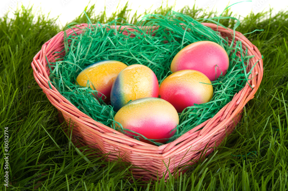 Easter eggs in the basket Easter eggs in the basket