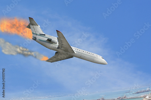 Photography burned airplane
