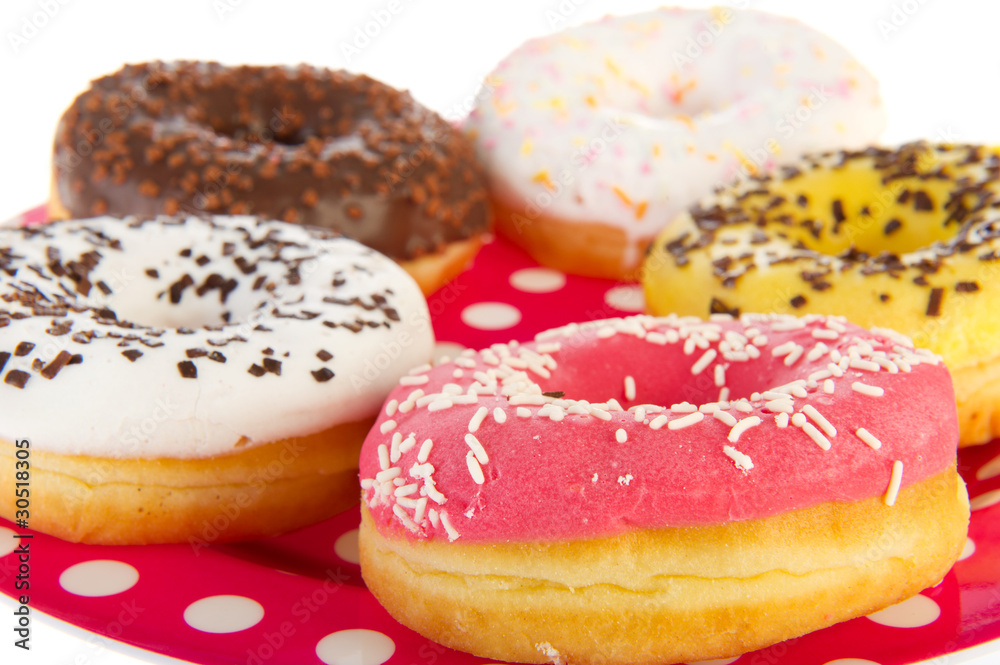 Plate full of donuts