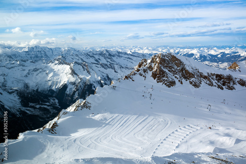 winter with ski slopes of kaprun resort