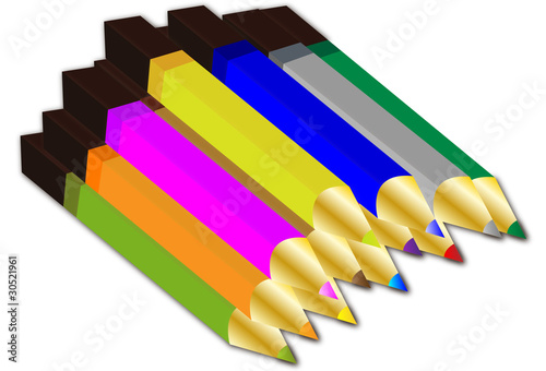 Lapices de colores amontonados