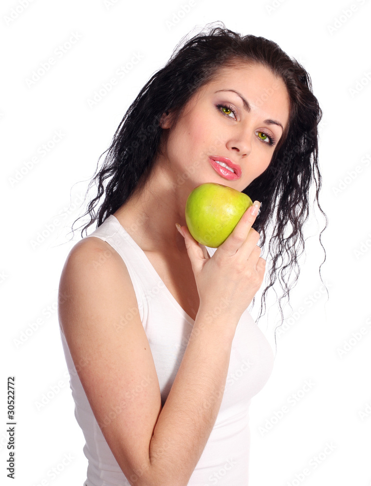 woman with apple woman with apple