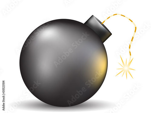 vector illustration black bomb