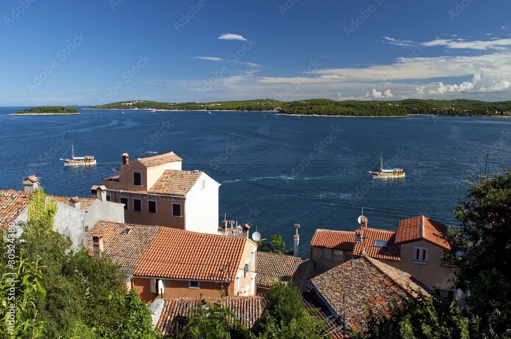 Croatia -  Rovinj - Rooftops and sea