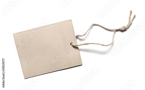 Blank Cardboard Tag Isolated on White