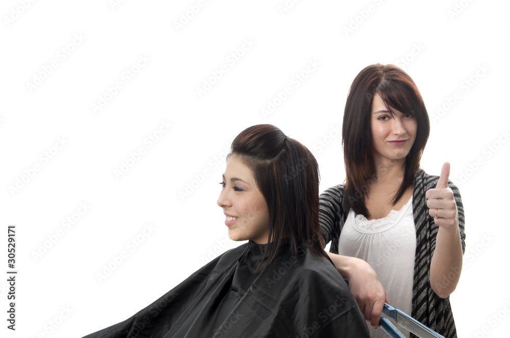 Hair Stylist and Client Hair Stylist and Client