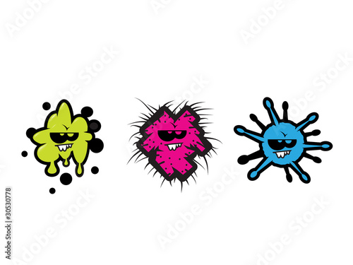 Three Cartoon Germs