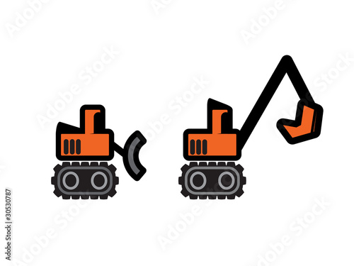 Two Vector Construction Tractors