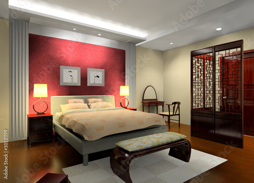 a chinese style bedroom design