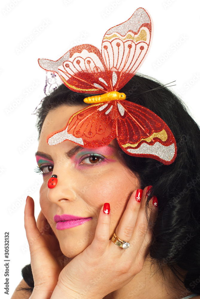 Fototapeta premium Woman with creative spring make up