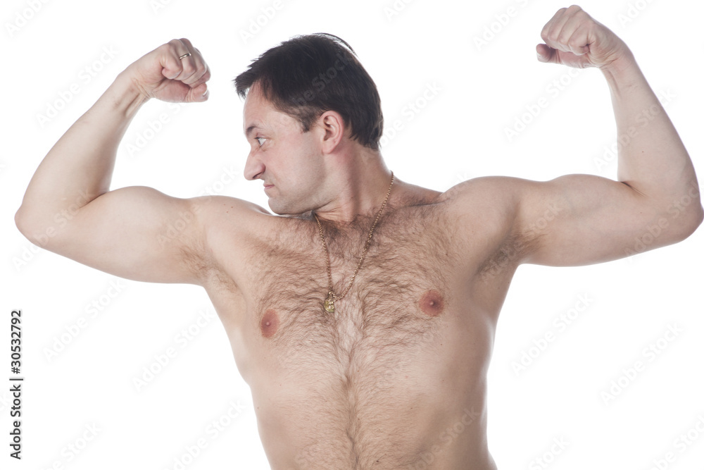 A young man with a bare-chested A young man with a bare-chested