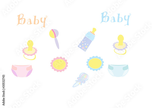 Vector illustration of baby product set