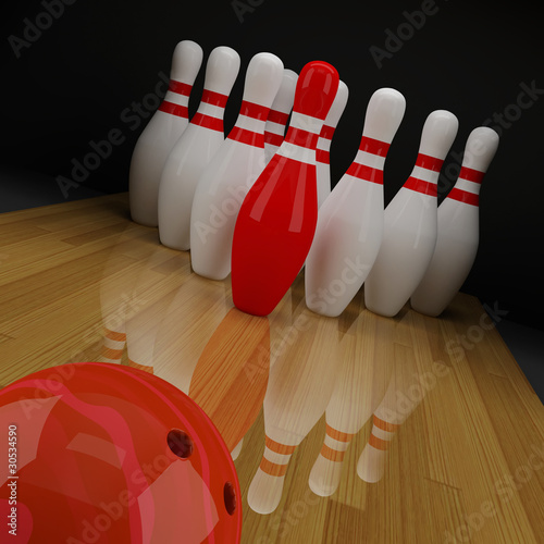 Bowling with a red skittle