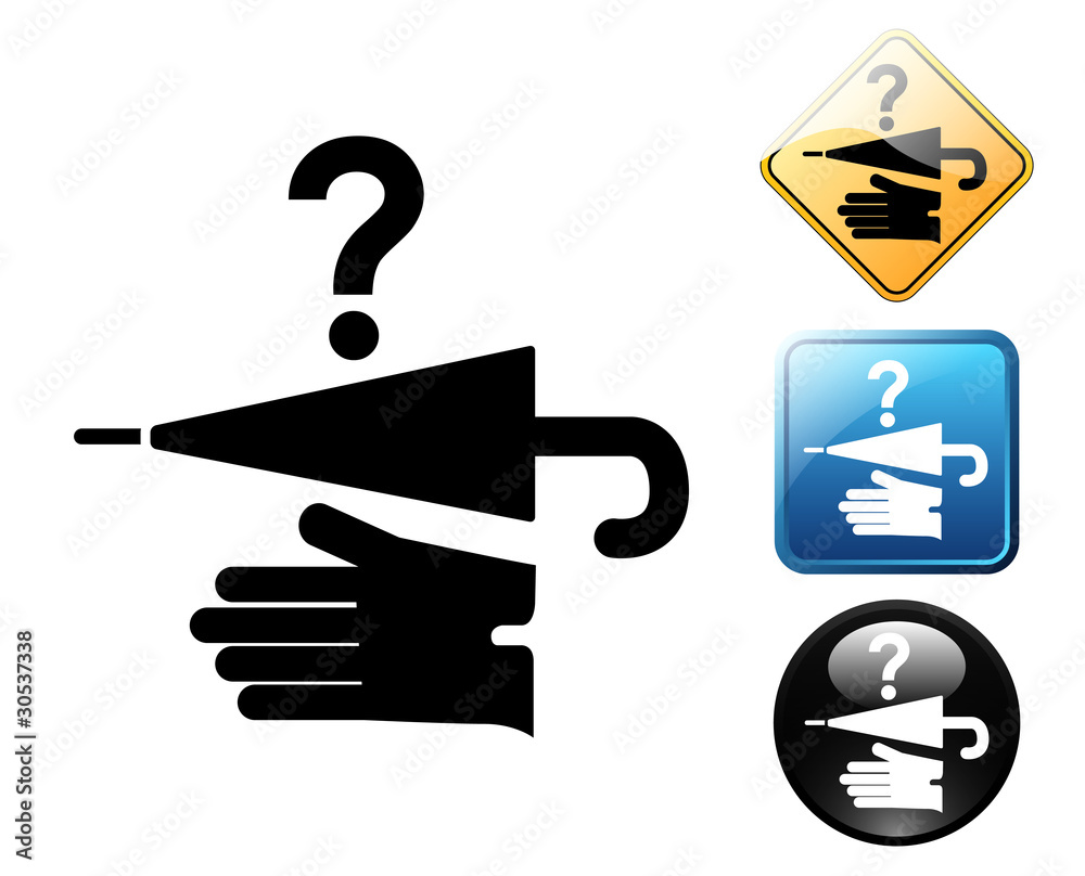 Lost and found pictogram and signs