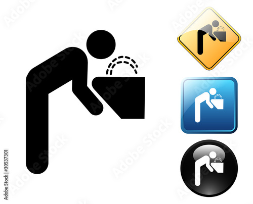 Drinking fountain pictogram and signs