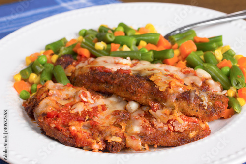 Chicken Parmesan and Mixed Vegetables