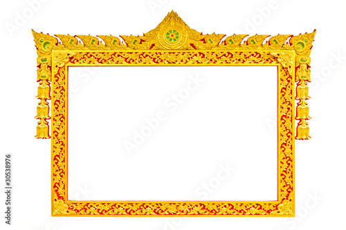 ancient thai style sculpture frame isolated