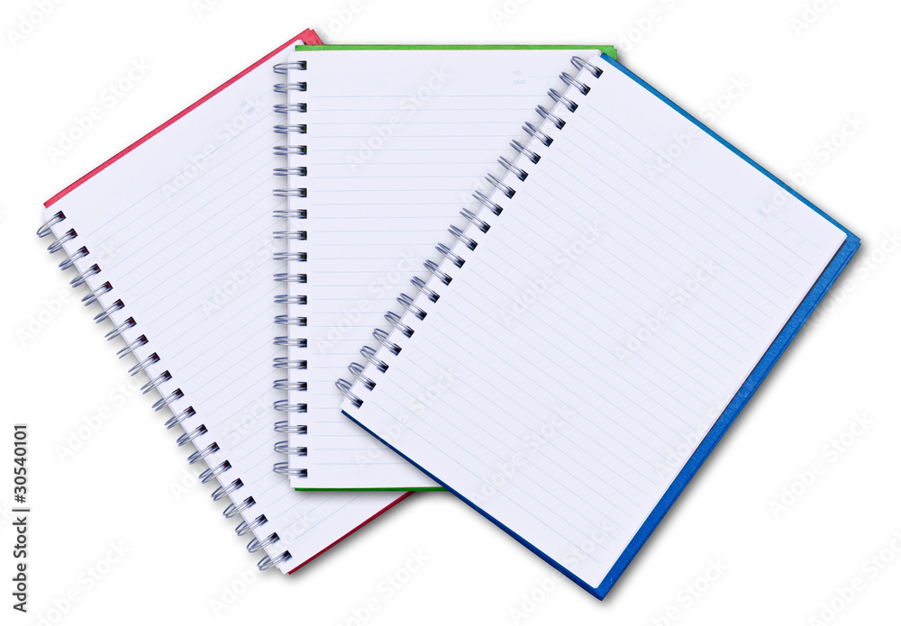 set of color notebook isolated on white background set of color notebook isolated on white background