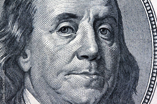 Dollar Geldscheine. Detail. Franklin