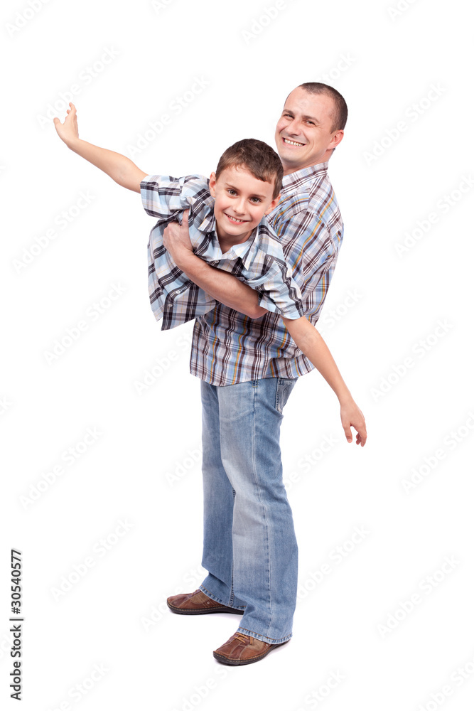 Father and son playing Father and son playing