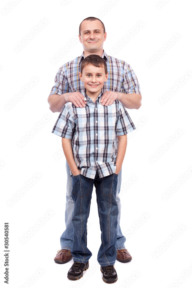 Father and son isolated on white Father and son isolated on white