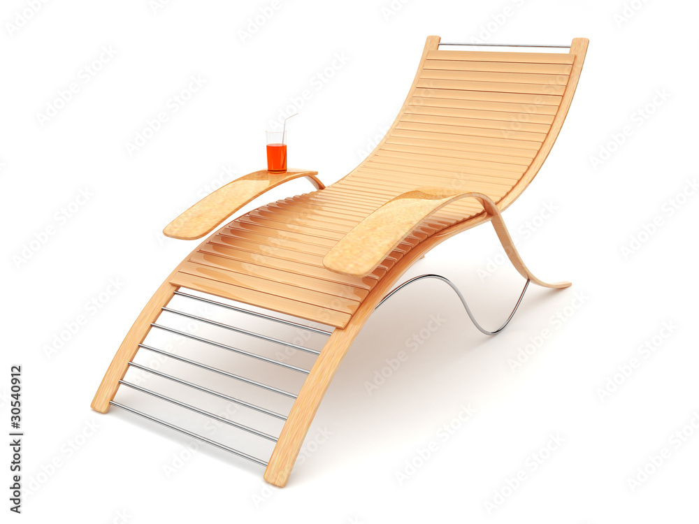 Beach bench on a white background. 3d illustration