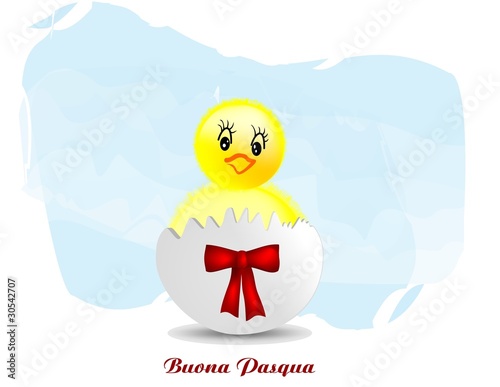 Wallpaper Mural Allegro Pulcino che augura Buona Pasqua Torontodigital.ca