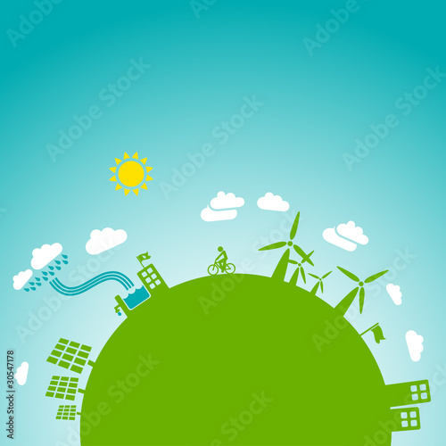 Green earth with space for text- sustainable development