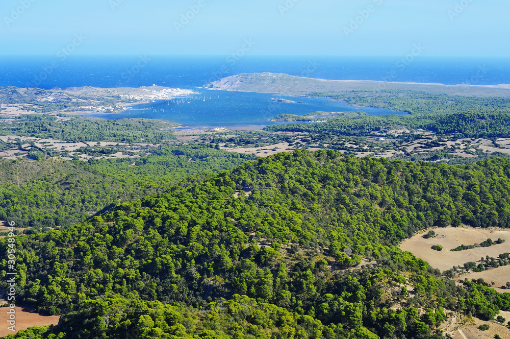 Fornells Bay in Menorca, Balearic Islands, Spain