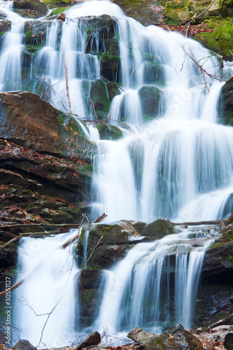 Waterfalls on Rocky Autumn Stream